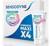 Sensodyne Dentifricio multi-protezione protezione contro la sensibilità dentale + cura quotidiana, confezione da 4 x 75 ml