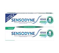 Sensodyne Dentifricio Ripara e Protegge, Per i denti sensibili, Fornisce una protezione a lunga durata, menta fresca, confezione da 2 x 75 ml