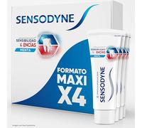 Sensodyne Sensibilità e gengive dentifricio con fluoro, sollievo per denti sensibili e miglioramento della salute delle gengive, confezione da 4 x 75 ml