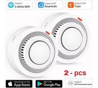 SENSORE ANTINCENDIO WIRELESS RILEVATORE FUMO ALLARME CON APP E ACUSTICO- 2 PEZZI