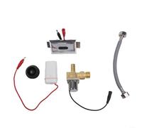 Sensore automatico per orinatoio a infrarossi, valvola di risciacquo elettrica, risparmio idrico, autopulente, regolabile, 30-100 cm, G1/2 pollici DC 6 V, argento, per WC commerciali (A)