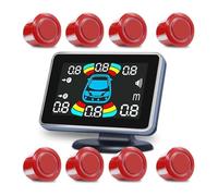 Sensore Di Assistenza Al Parcheggio Radar Retromarcia Posteriore Per Auto 8 Sensori Parcheggio Rilevatore Elettronico Per Kit Assistenza Alla Cicalino(Rosso)