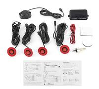 sensore di backup integrato per auto da 16,5 mm Assistenza alla retromarcia con kit ausiliario per cicalino audio(Rosso)