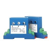 Sensore di corrente trifase a nucleo diviso Segnale analogico Ingresso CA 0-10 V 4-20 mA Convertitore di uscita Trasmettitore di corrente 1 pezzi(Input AC 0-2A,3 x 0-5V Output)