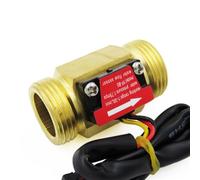 Sensore di flusso 'acqua ad effetto Hall Contatore indicatore Misuratore di portata G3/4 DN20 Filettatura maschio Ottone 1-30L/min 50mm di lunghezza
