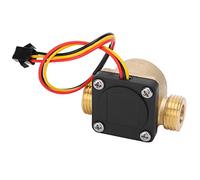Sensore di Flusso Acqua G1/2, DC 3-24V Flussometro Acqua da 0,3-10 L/min, Hall Sensore di Flusso Interruttore in Ottone per Scaldabagni Macchina per Carte di Credito