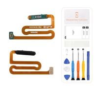 Sensore di impronte digitali Flex per Samsung Galaxy A12 SM-A125U SM-A125F pulsante di accensione on off cavo flessibile di ricambio per riparazione con strumenti (nero)
