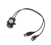 Sensore di movimento a infrarossi for corpo umano PIR DC5V-12V con sensore fotosensibile for barra luminosa a LED, connettore for interruttore(Tdl-2023usb Black)