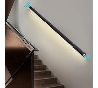 Sensore di movimento a LED da parete, durevole sicurezza per scale interne, nero opaco, misura sinistra 24in / 60 cm, ideale per una maggiore sicurezza e visibilità