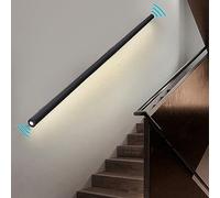 Sensore di movimento a LED da parete, resistente, nero opaco, sicurezza il per scale interne, misura sinistra 24 (60 cm), migliore visibilità e soluzione di sicurezza