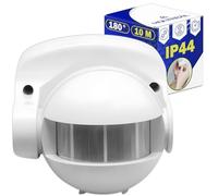 Sensore di Movimento per Luci Automatico 180° con Classe di Protezione IP44 - Sensore Movimento Esterno con Raggio D'azione di 10 m - Colore Bianco - Garanzia di 10 Anni - MONTERAL