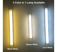 Sensore di movimento PIR a luce notturna a LED ricaricabile di tipo C sotto la lampada dell'armadio per la luce della barra di induzione del comodino della stanza del guardaroba della cucina