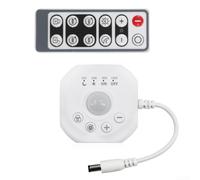 Sensore di movimento PIR monocromatico con rilevamento del corpo umano, controller LED con ritardo regolabile, risparmio energetico per casa e ufficio, include telecomando ABS