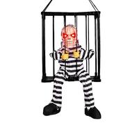 Sensore di movimento Skeleton Halloween - Realistic Halloween Decorazioni Animate Urla | Sensore di movimento Spooky Impiccing Cage Skull | Fantastico pazzo per la casa Haunted House Halloween