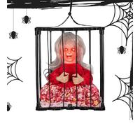 Sensore di movimento Skeleton Halloween - Realistic Halloween Decorazioni Animate Urla | Sensore di movimento Spooky Impiccing Cage Skull | Fantastico pazzo per la casa Haunted House Halloween