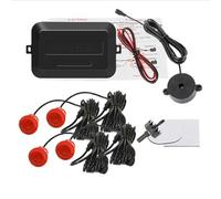Sensore Di Parcheggio Sensor 4 Sensori Cicalino 22mm Kit Sensore Parcheggio Auto Retromarcia Radar Allarme Sonoro Indicatore Sonda 12V Bumper Rear Per Sensore(Rosso)