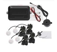 Sensore Di Parcheggio Sensor 4 Sensori Cicalino 22mm Kit Sensore Parcheggio Auto Retromarcia Radar Allarme Sonoro Indicatore Sonda 12V Bumper Rear Per Sensore(Argento)