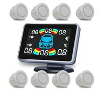 Sensore Di Parcheggio Sensor 8 Sensore Parcheggio Retromarcia Backup Radar Elettronica Rilevatore Posteriore Kit Assistenza Alla Retromarcia Bumper Rear Per Sensore(Argento)