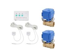 Sensore di Perdite D'acqua con Doppia Valvola e Allarme Acustico per Prevenzione Allagamenti in Casa Rilevatore di Troppo Pieno Chiusura Automatica EU Plug AC100-240V