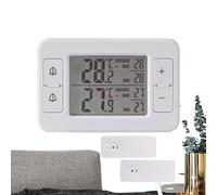 Sensore di temperatura del congelatore senza fili - Termometro digitale per frigorifero con doppio sensore, display LCD e allarme udibile | Tester di tolleranza interno interno sonda impermeabile