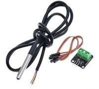 Sensore di temperatura digitale impermeabile con adattatore terminale | Testa in acciaio inox, gamma da -50 °C a 125 °C, compatibile con 3 V/5 V, interfaccia monofilo, corpo in ABS