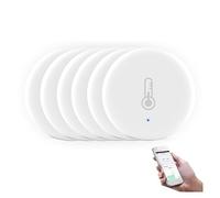 Sensore Di Temperatura E Umidità Intelligente Mini Termometro Igrometro Di Sicurezza Alimentato A Batteria Con L'app Tuya Smart Life Monitor Accurato(6 pcs)