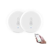 Sensore Di Temperatura E Umidità Intelligente Mini Termometro Igrometro Di Sicurezza Alimentato A Batteria Con L'app Tuya Smart Life Monitor Accurato(2 pcs)