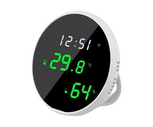 Sensore di temperatura e umidità per Tuya Smart Home, Blue-tooth e Wi-Fi abilitato con display LCD retroilluminato, monitoraggio in tempo reale per il controllo del clima interno