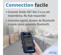 Shelly H&T Gen3, sensore di temperatura e umidità Wi-Fi e Bluetooth | Controllo e monitoraggio da remoto, scene intelligenti, termometro e igrometro, display efficiente, bianco