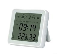 Sensore di temperatura e umidità WiFi con display LCD, clima wireless intelligente per app Tuya, monitoraggio remoto 2,4 GHz, controllo vocale compatibile con ALEXA e Google Assistant, domotica