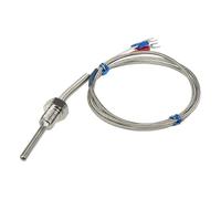 Sensore di temperatura RTD FTARP09 PT100, cavo intrecciato metallico da 1 m, testa sonda 50 mm(M6 1)