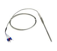 Sensore di temperatura RTD rivestito FTARP08 PT100 tipo 1 m, cavo intrecciato metallico, sonda 100 mm, WZPK-191, 1 pezzo(B 6mm diameter)