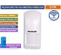 SENSORE DOPPIO PIR WIRELESS 868 MHz INFRAROSSO ALLARME ANTIFURTO