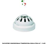 SENSORE INCENDIO CALORE SOGLIA FISSA 62° IMPIANTO ANTINCENDIO CONVENZIONALE 2 L.