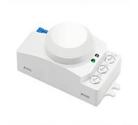 Sensore interruttore a induzione a microonde da 5,8 G, distanza e ritardo di rilevamento regolabili, AC100-240 V CC 12-24 V, rilevatore di movimento a 360 gradi per controllo della luce delle scale