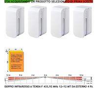 Sensore Intrusi Infrarosso 4 Pezzi Doppia Tenda Esterno Antifurto Radio Lysa GSM