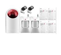 Sensore IR a fascio Kit di allarme sicurezza domestica wireless autonomo Flash Sirena Corno con rilevatore movimento Allarme antifurto fai-da-te Sistema Di Allarme Completo(Sensor KIT B)