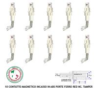Sensore Magnetico ABS ad Incasso 10 Pz. Contatto Allarme Porta Blindata Cancello