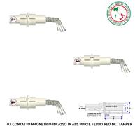 Sensore Magnetico ABS ad Incasso 3 Pz Contatto Antifurto Porta Blindata Cancello