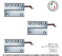 Sensore Magnetico Allarme Per Porta Interbloccata 3 Pz Cont Reed Scambio C.NC.NA