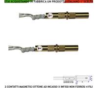 Sensore Magnetico Antifurto 2 Contatti Magnetici in Ottone Sigaretta NC. Allarme