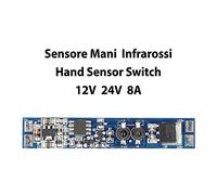 Sensore Mani Infrarossi IR Hand Sensor Switch 12V 24V 8A Interruttore Per Profilo Alluminio Barra Led