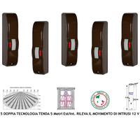 Sensore Movimento 5 Doppia Tecnologia Tenda Marrone Per Vano Finestra Antifurto