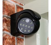 Sensore Movimento PIR 360° Lampada Parete LED Esterno Nera Sicurezza