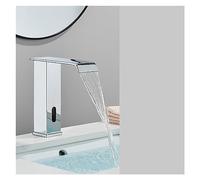 Sensore Nero BASINE BASINE BAGNI SENSORE Automatico Sensore Watefall Faucet Touchleless Touch Dinvello Tocca Calcia Crane del Miscelatore d'Acqua Fredda (Cold Caldo Oro B)