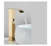 Sensore Nero BASINE BASINE BAGNI SENSORE Automatico Sensore Watefall Faucet Touchleless Touch Dinvello Tocca Calcia Crane del Miscelatore d'Acqua Fredda (Cold Caldo Oro B)
