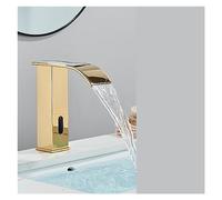Sensore Nero BASINE BASINE BAGNI SENSORE Automatico Sensore Watefall Faucet Touchleless Touch Dinvello Tocca Calcia Crane del Miscelatore d'Acqua Fredda (Cold Caldo Oro B)