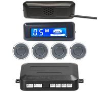 sensore parcheggio PDC Sensori Parcheggio Per Veicoli 12VDC | Kit radar retromarcia auto assistenza al backup 4 sensori con avviso acustico sul display della distanza LED(Grey)