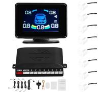 Sensore parcheggio Sensori Parcheggio Auto Radar Retromarcia Supporto Anteriore Avviso Sonoro/cicalino/disattivazione Audio Con 8 Sensori Parcheggio Kit Sensori Radar Allarmi Audio(White)
