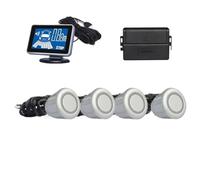 Sensore parcheggio Sistemi Sensori Parcheggio Auto Radar Retromarcia 4 Sensori Parcheggio Kit Parktronic Per Garage Rilevamento Della Distanza Cicalino Avviso Sensori Geomagnetici Auto(Silver)